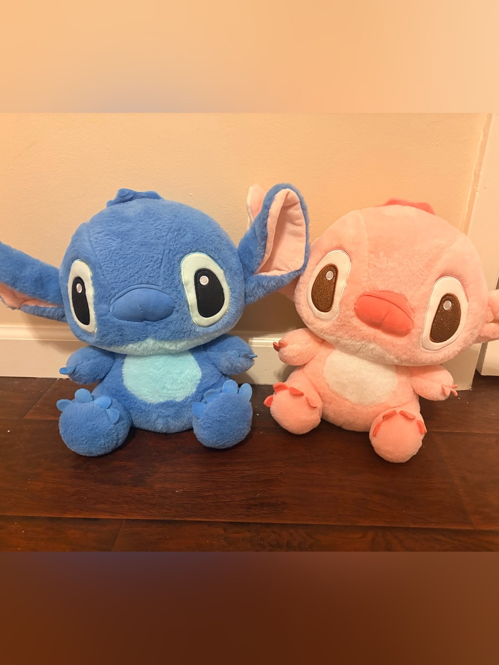 Disney Plush Stitch Pair - Blue and Pink Soft Stuffed Characters